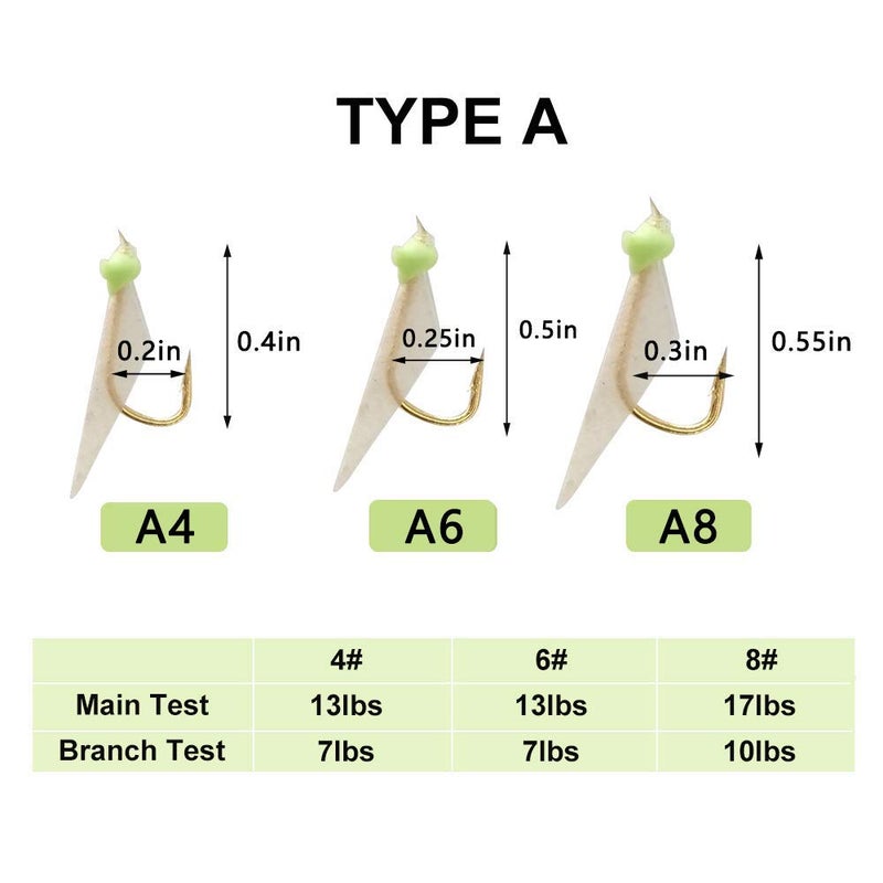 Shaddock Fishing Fishing Bait Rigs Saltwater, 10Packs Surf Fishing Rigs with Fish Skin Feather Fishing Hooks Swivels Glow Beads Rigs Sea Bass Rigs Fishing Bait Lures (AFA, 6#) - Image 2